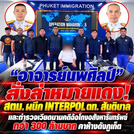 “อาจารย์นพศิลป์” สั่งล่าหมายแดง! สตม. ผนึก INTERPOL ตท. สันติบาล และตำรวจเวียดนามคดีฉ้อโกงอสังหาริมทรัพย์กว่า 300 ล้านบาท คาห้างดังภูเก็ต
